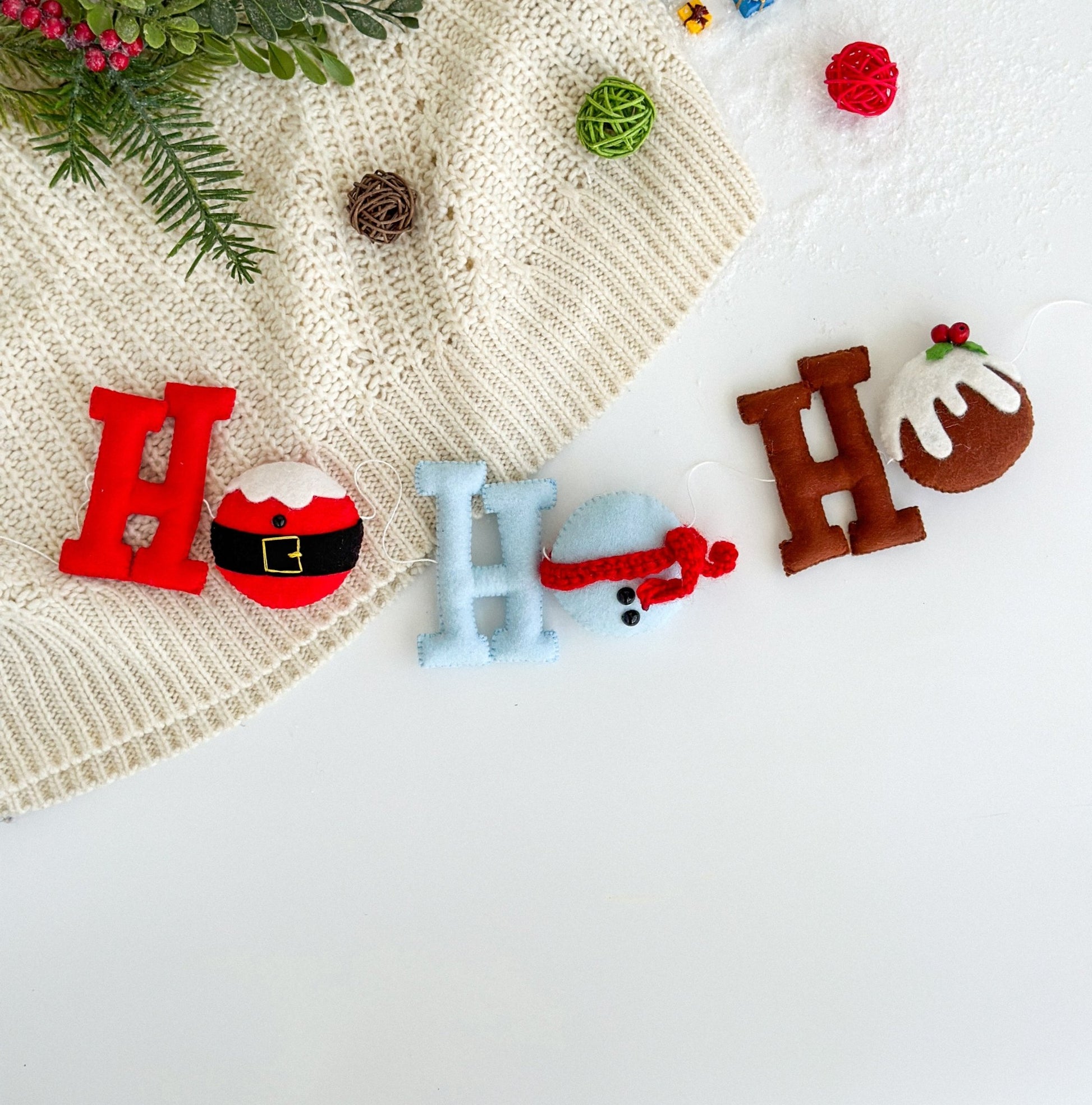 Christmas Garland Ho - Ho - WoollyFox