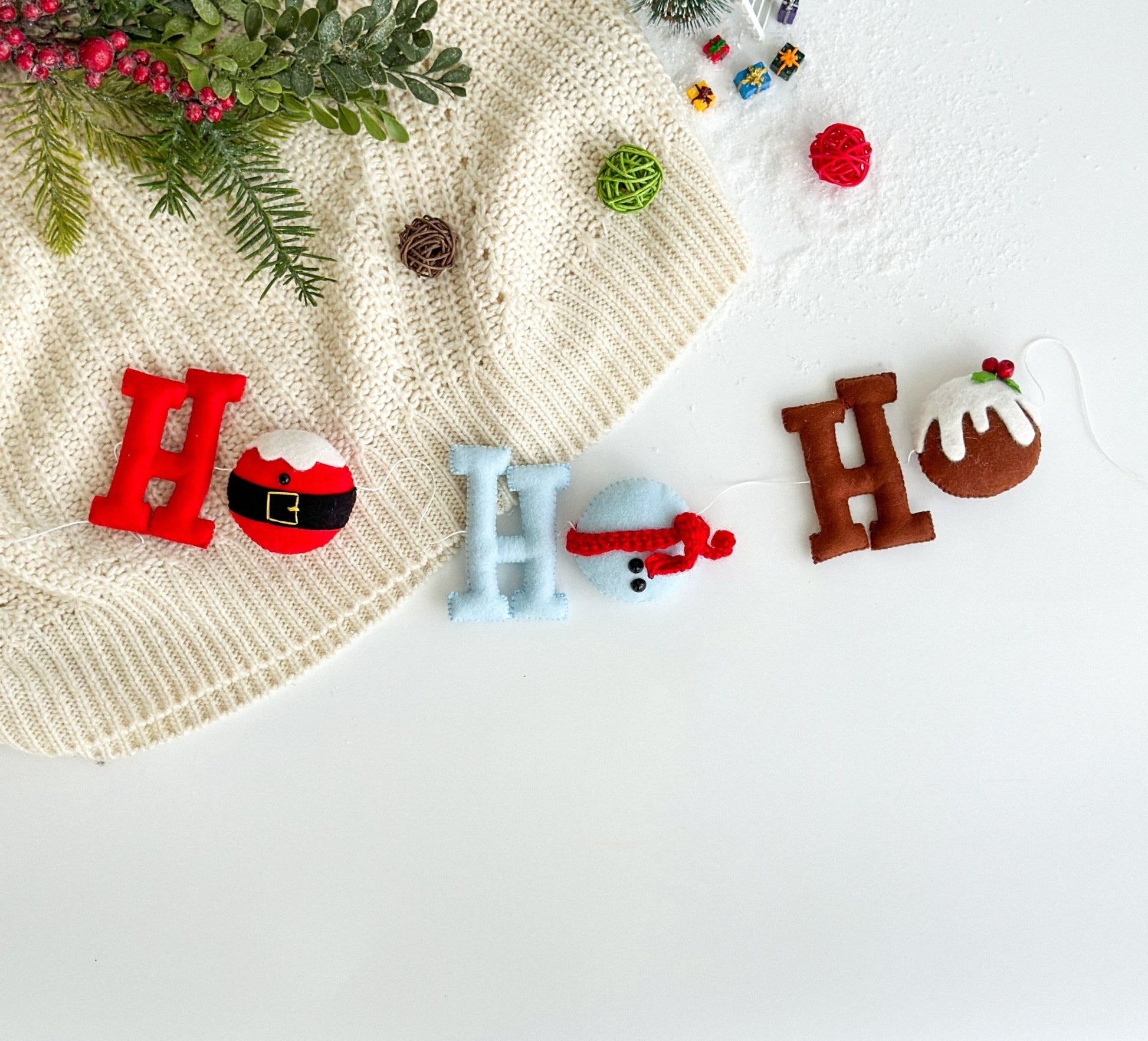 Christmas Garland Ho - Ho - WoollyFox