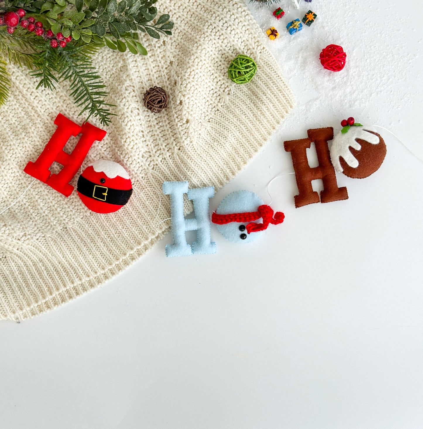 Christmas Garland Ho - Ho - WoollyFox