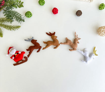 Christmas Ornaments Santa And Deers - WoollyFox