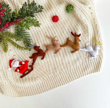 Christmas Ornaments Santa And Deers - WoollyFox