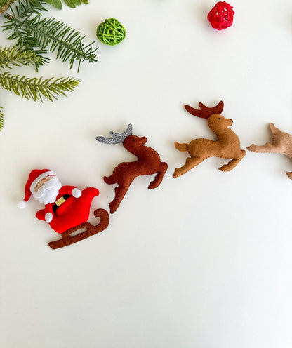 Christmas Ornaments Santa And Deers - WoollyFox