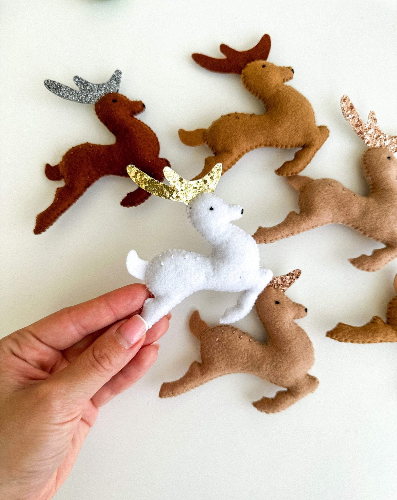 Christmas Ornaments Santa And Deers - WoollyFox