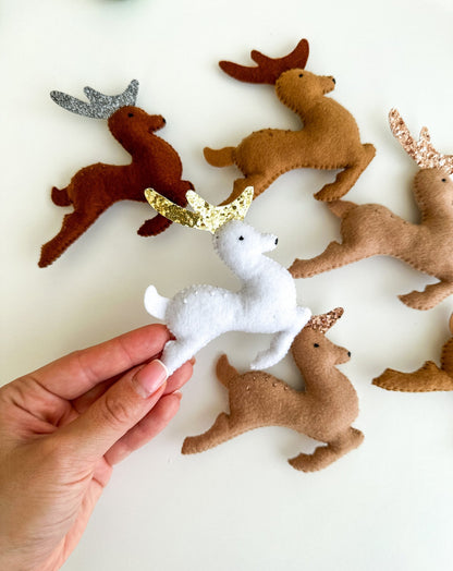 Christmas Ornaments Santa And Deers - WoollyFox