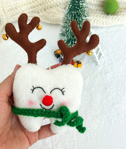 Christmas Tooth Deer Ornament - WoollyFox