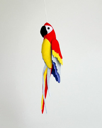 Colorful Felt Parrot Ornament – Handmade Bird Decoration Toy - WoollyFox