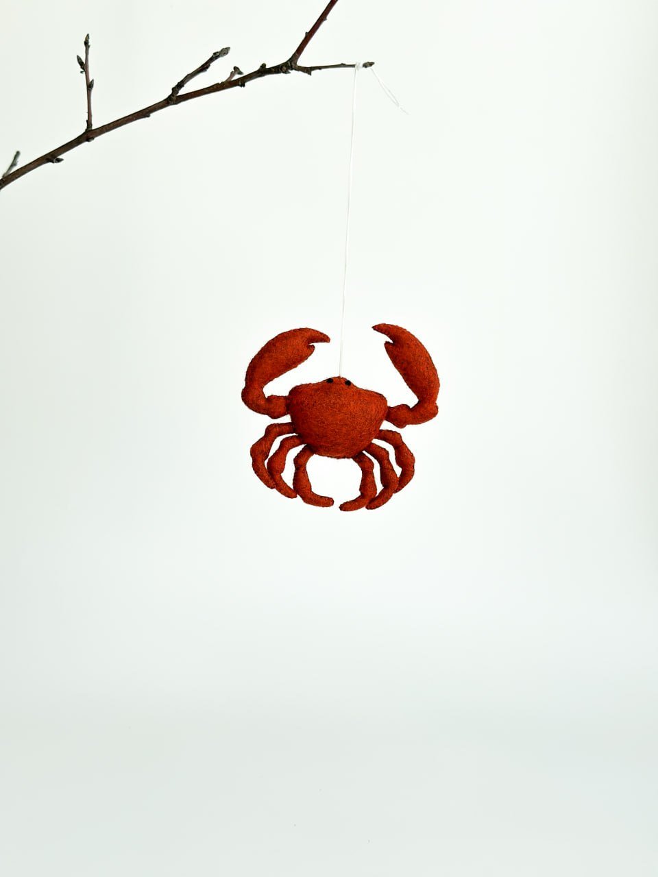 Crab Felt Ornament | Handmade Felt Toy | Ocean Animal Decor - WoollyFox