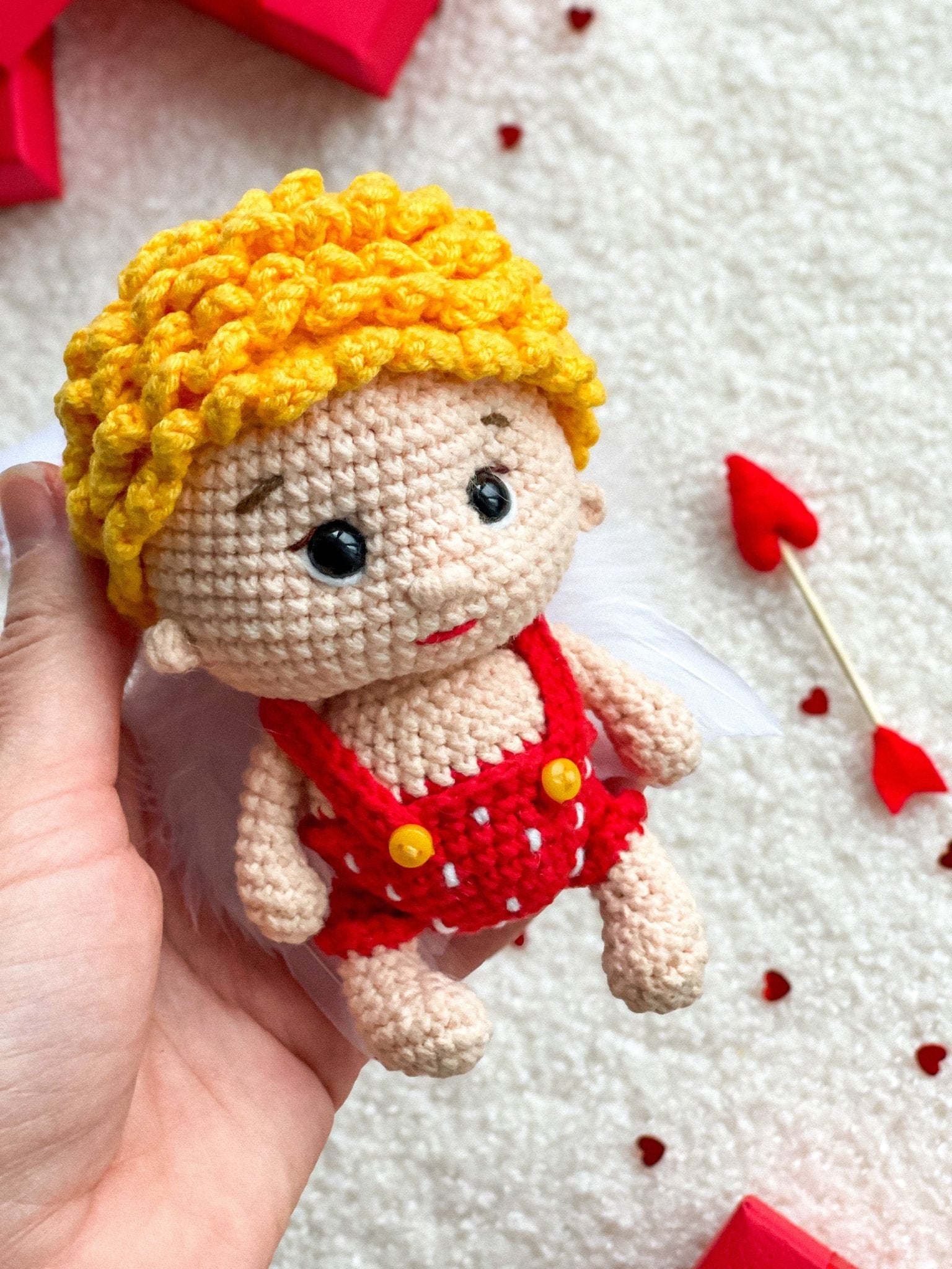 Crochet Cupid Amigurumi – Handmade Valentine's Day Gift for Her or Him - WoollyFox