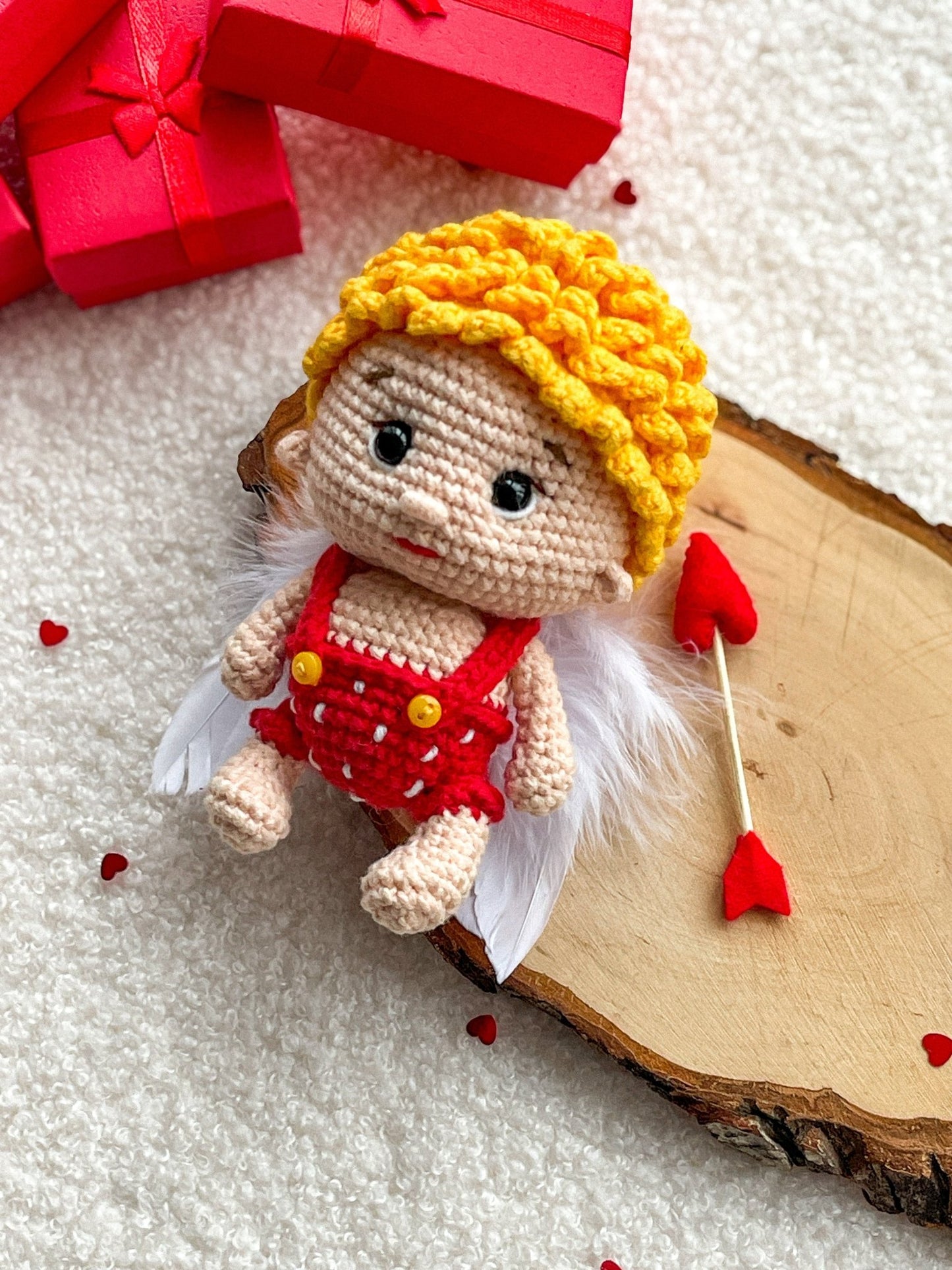 Crochet Cupid Amigurumi – Handmade Valentine's Day Gift for Her or Him - WoollyFox