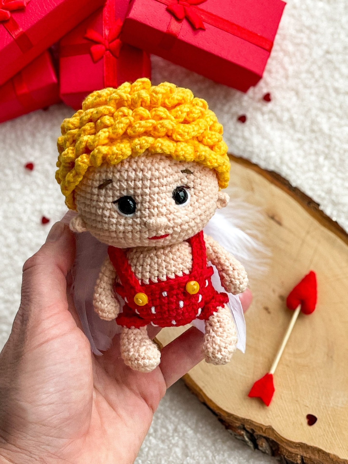 Crochet Cupid Amigurumi – Handmade Valentine's Day Gift for Her or Him - WoollyFox