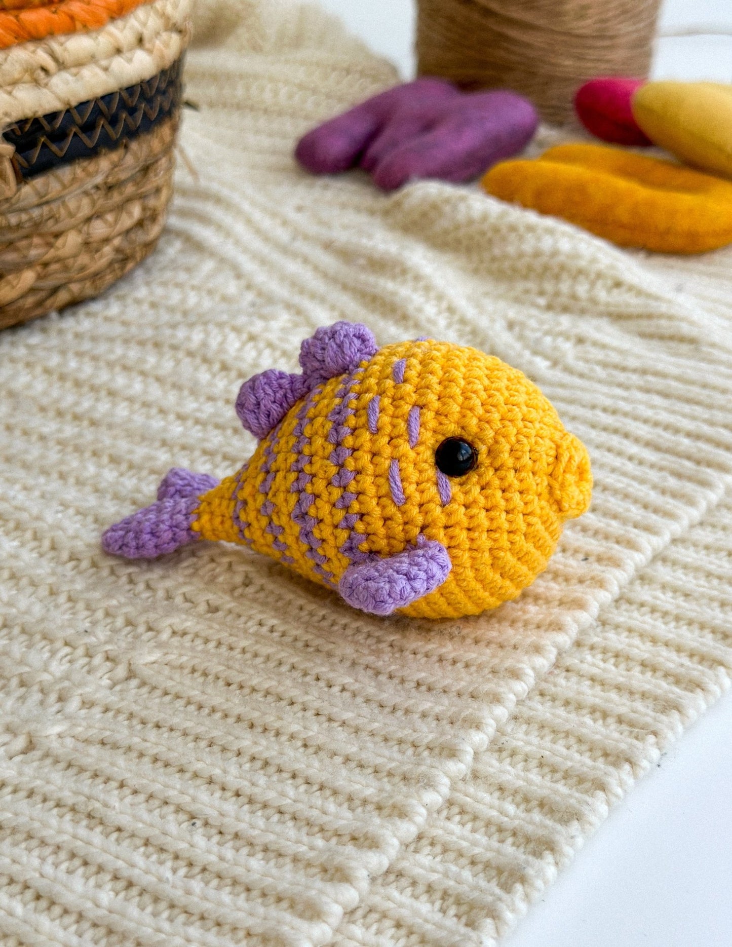 Crochet Fish Plush – Handmade Cotton Amigurumi Toy for Kids - WoollyFox