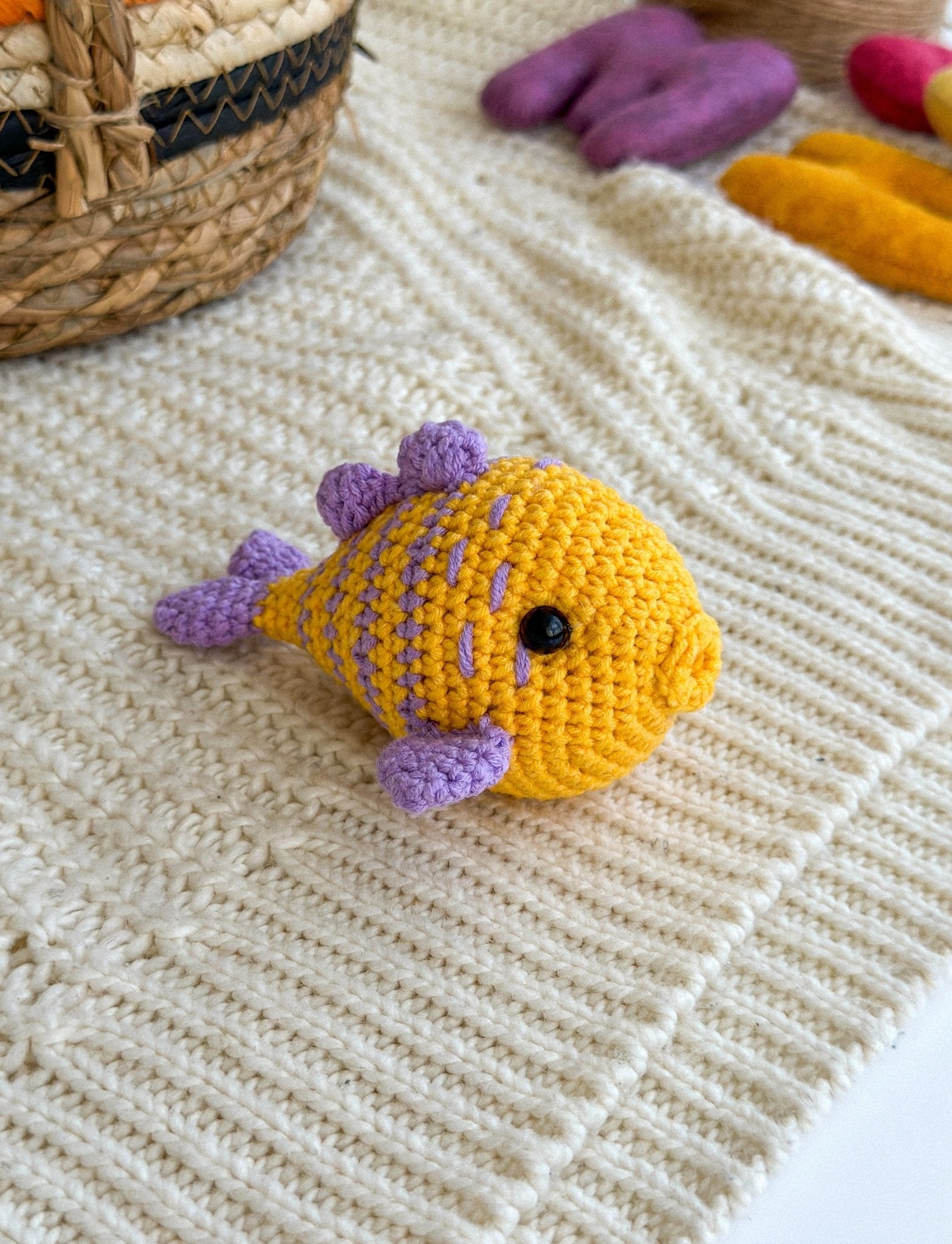 Crochet Fish Plush – Handmade Cotton Amigurumi Toy for Kids - WoollyFox