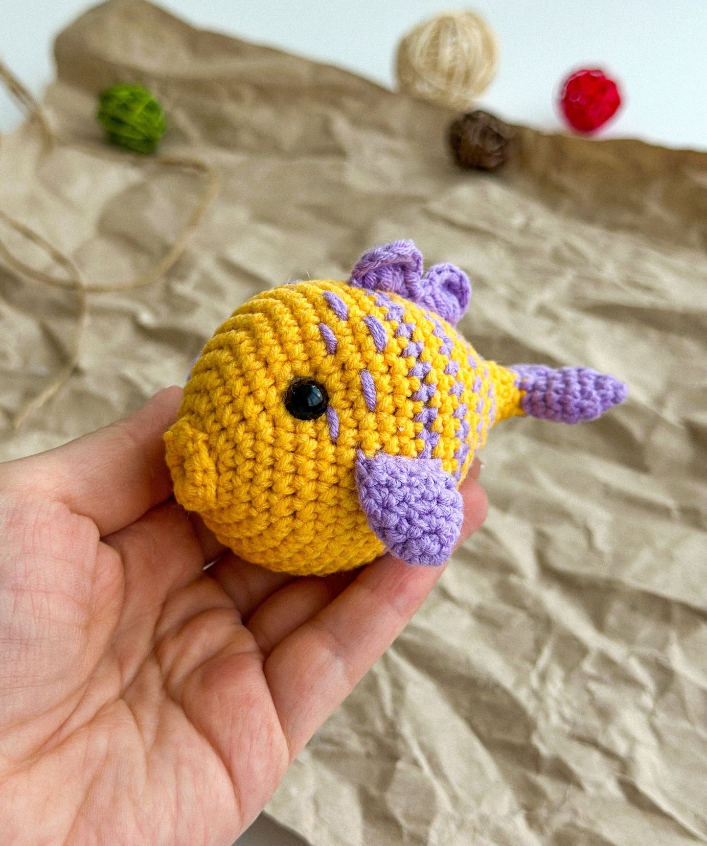 Crochet Fish Plush – Handmade Cotton Amigurumi Toy for Kids - WoollyFox