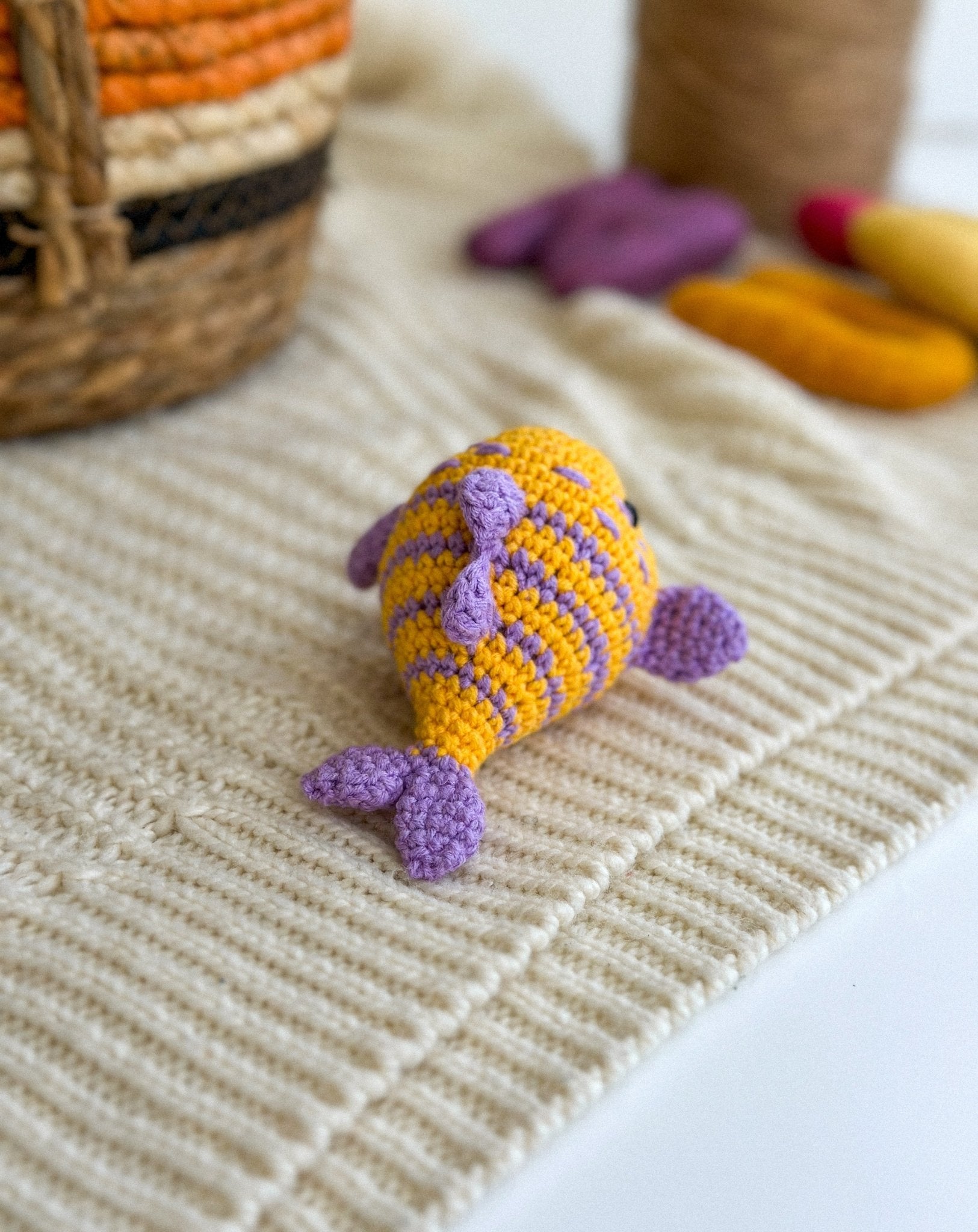 Crochet Fish Plush – Handmade Cotton Amigurumi Toy for Kids - WoollyFox