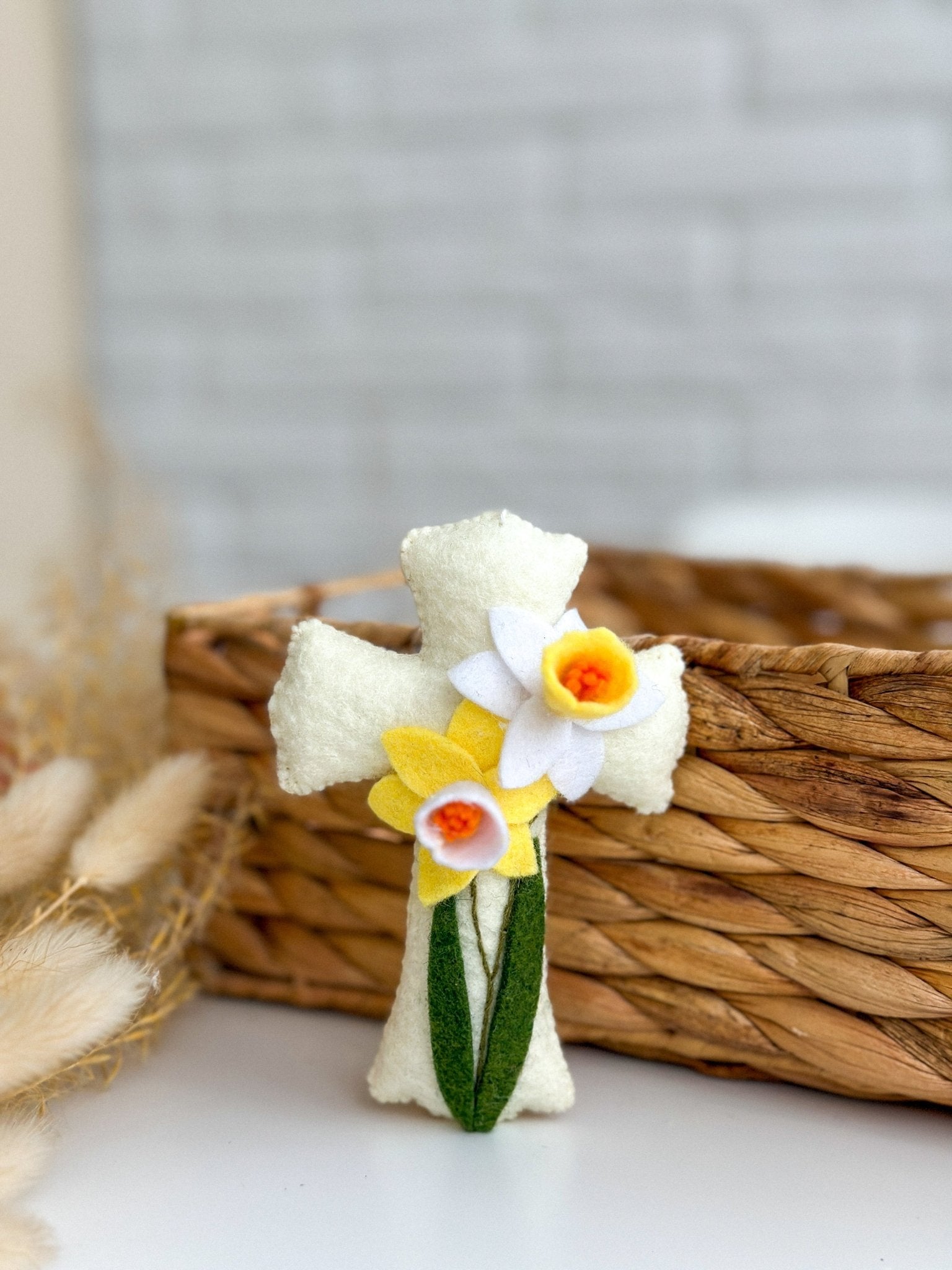 Cross Ornament with Flowers - WoollyFox