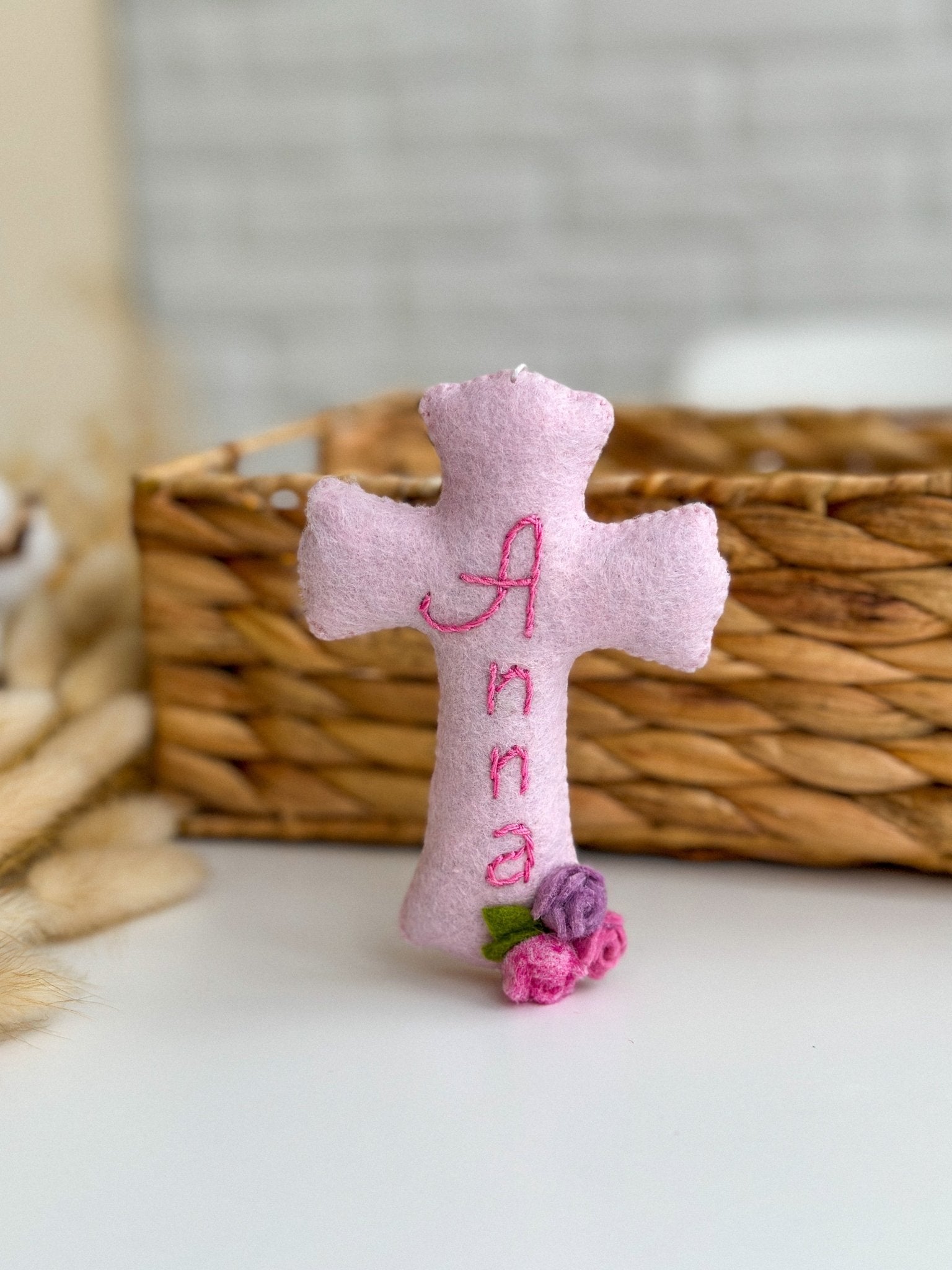 Cross Ornament with Flowers - WoollyFox