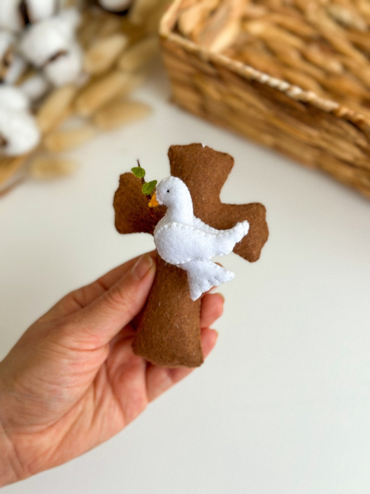 Cross Ornament with Flowers - WoollyFox