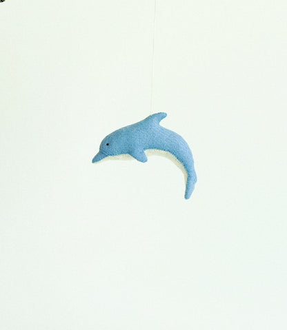 Dolphin Felt Ornament | Handmade Felt Toy | Ocean Animal Decor - WoollyFox