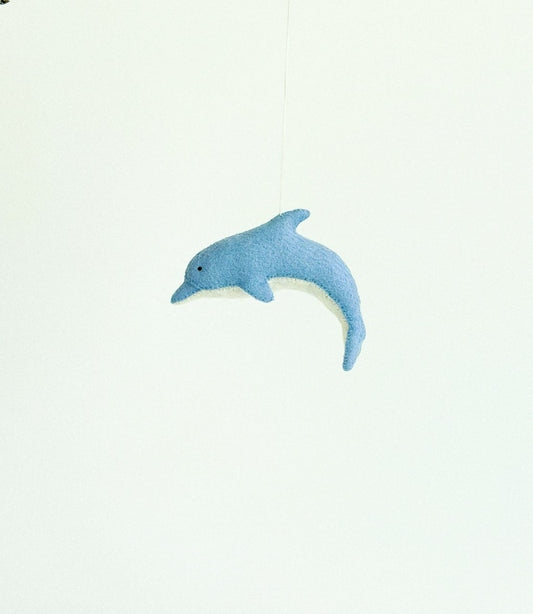 Dolphin Felt Ornament | Handmade Felt Toy | Ocean Animal Decor - WoollyFox