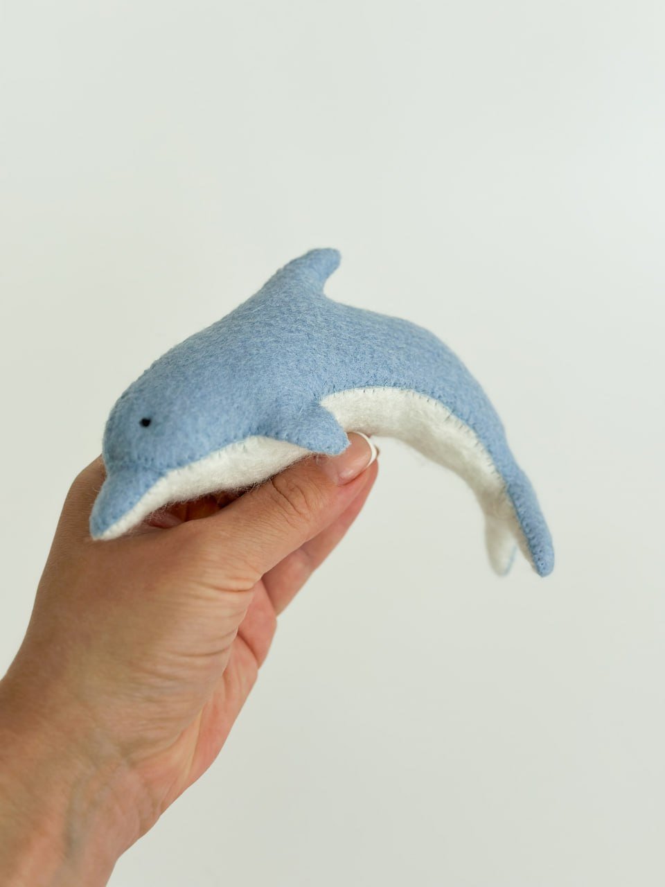 Dolphin Felt Ornament | Handmade Felt Toy | Ocean Animal Decor - WoollyFox