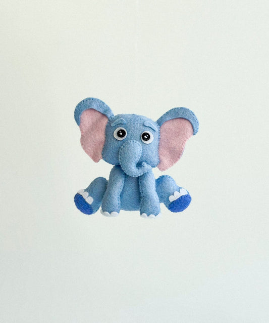 Elephant Felt Ornament | Handmade Felt Toy | Safari Animal Decor - WoollyFox