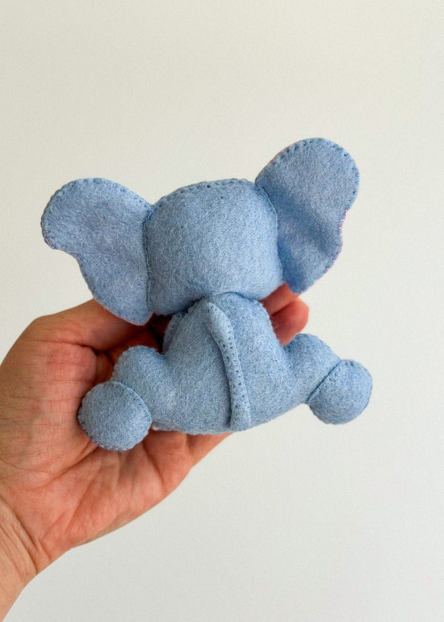 Elephant Felt Ornament | Handmade Felt Toy | Safari Animal Decor - WoollyFox