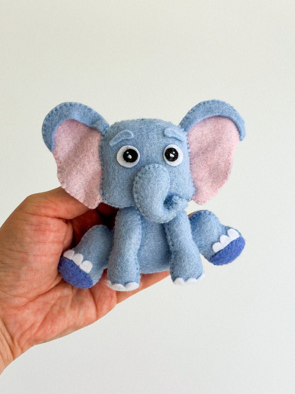 Elephant Felt Ornament | Handmade Felt Toy | Safari Animal Decor - WoollyFox