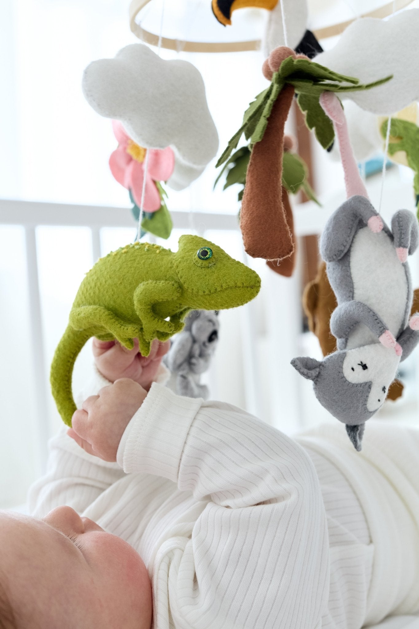 Felt Baby Mobile – Chameleon, Koala, Toucan, Platypus & Possum | Jungle Crib Mobile | WoollyFox Nursery Decor - WoollyFox