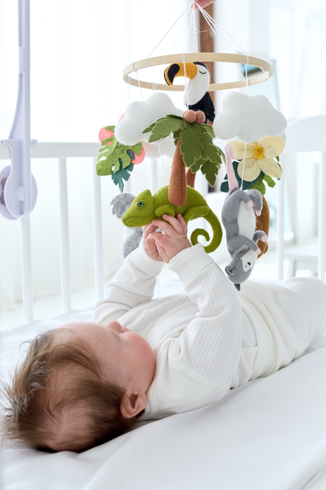 Felt Baby Mobile – Chameleon, Koala, Toucan, Platypus & Possum | Jungle Crib Mobile | WoollyFox Nursery Decor - WoollyFox