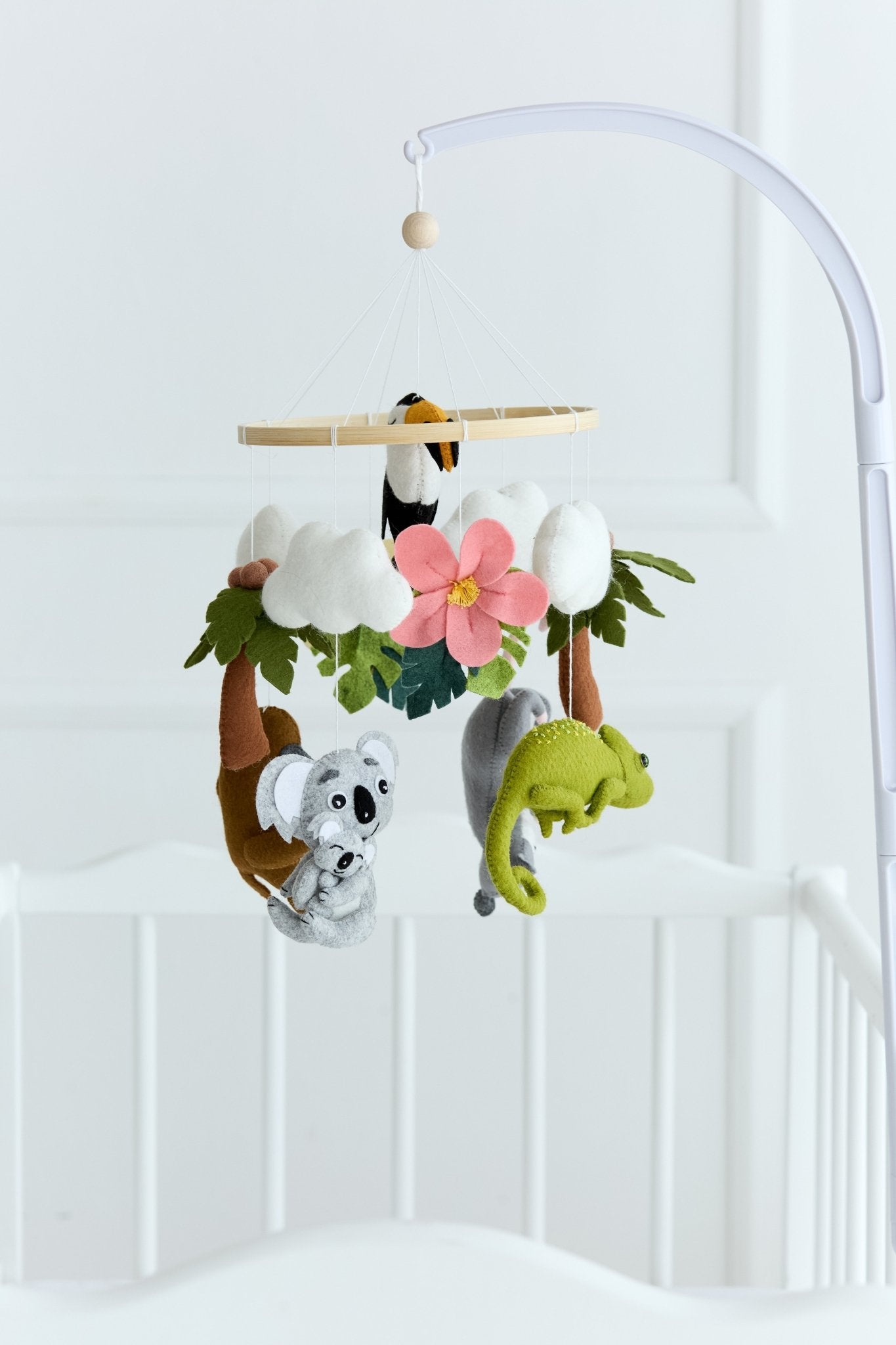 Felt Baby Mobile – Chameleon, Koala, Toucan, Platypus & Possum | Jungle Crib Mobile | WoollyFox Nursery Decor - WoollyFox