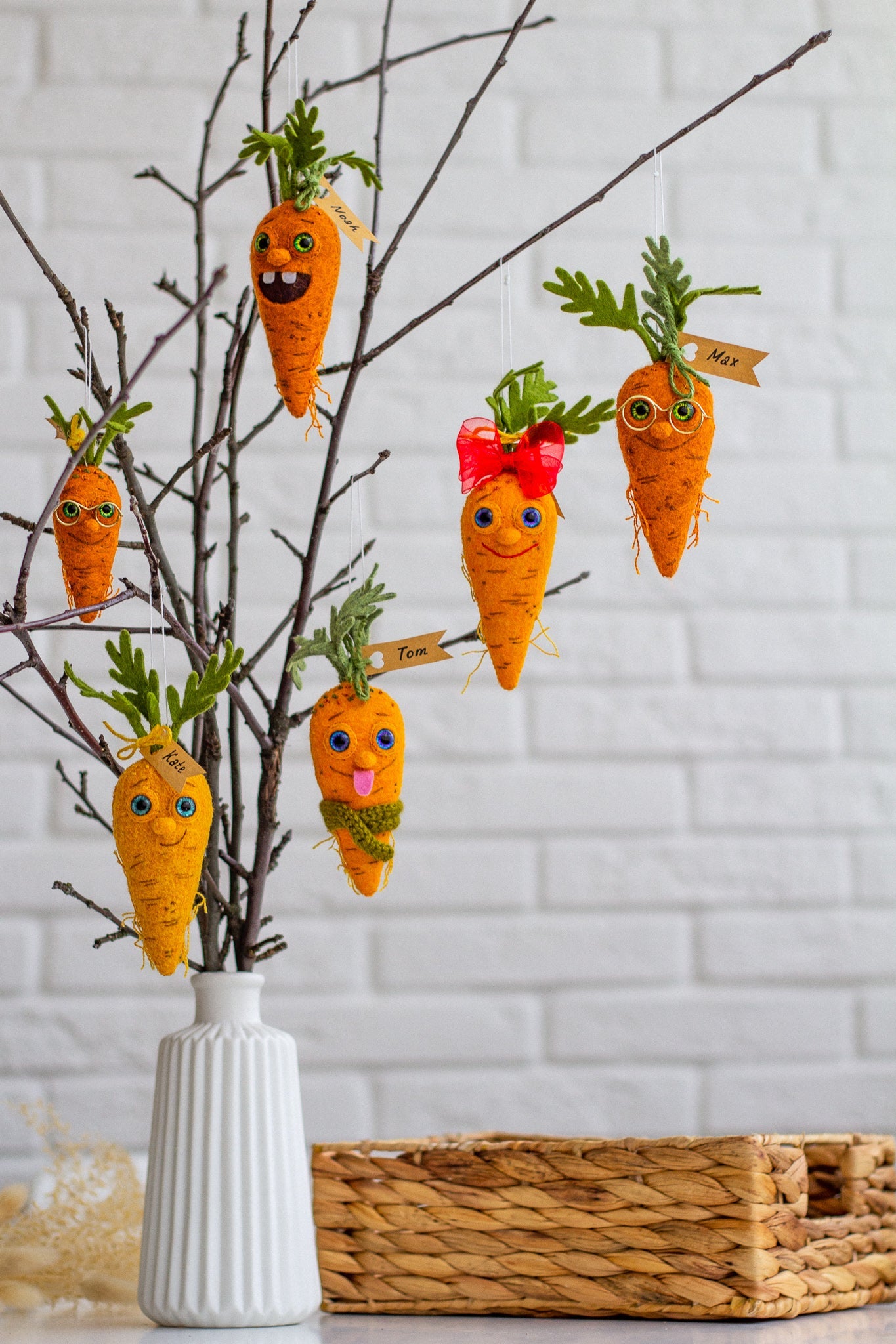 Felt Carrot Decorations – Handmade Felt Easter Accents - WoollyFox
