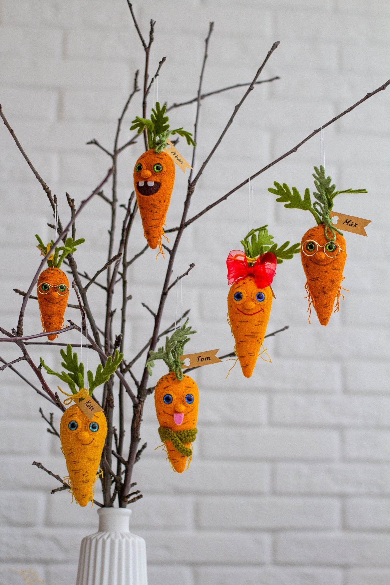 Felt Carrot Decorations – Handmade Felt Easter Accents - WoollyFox