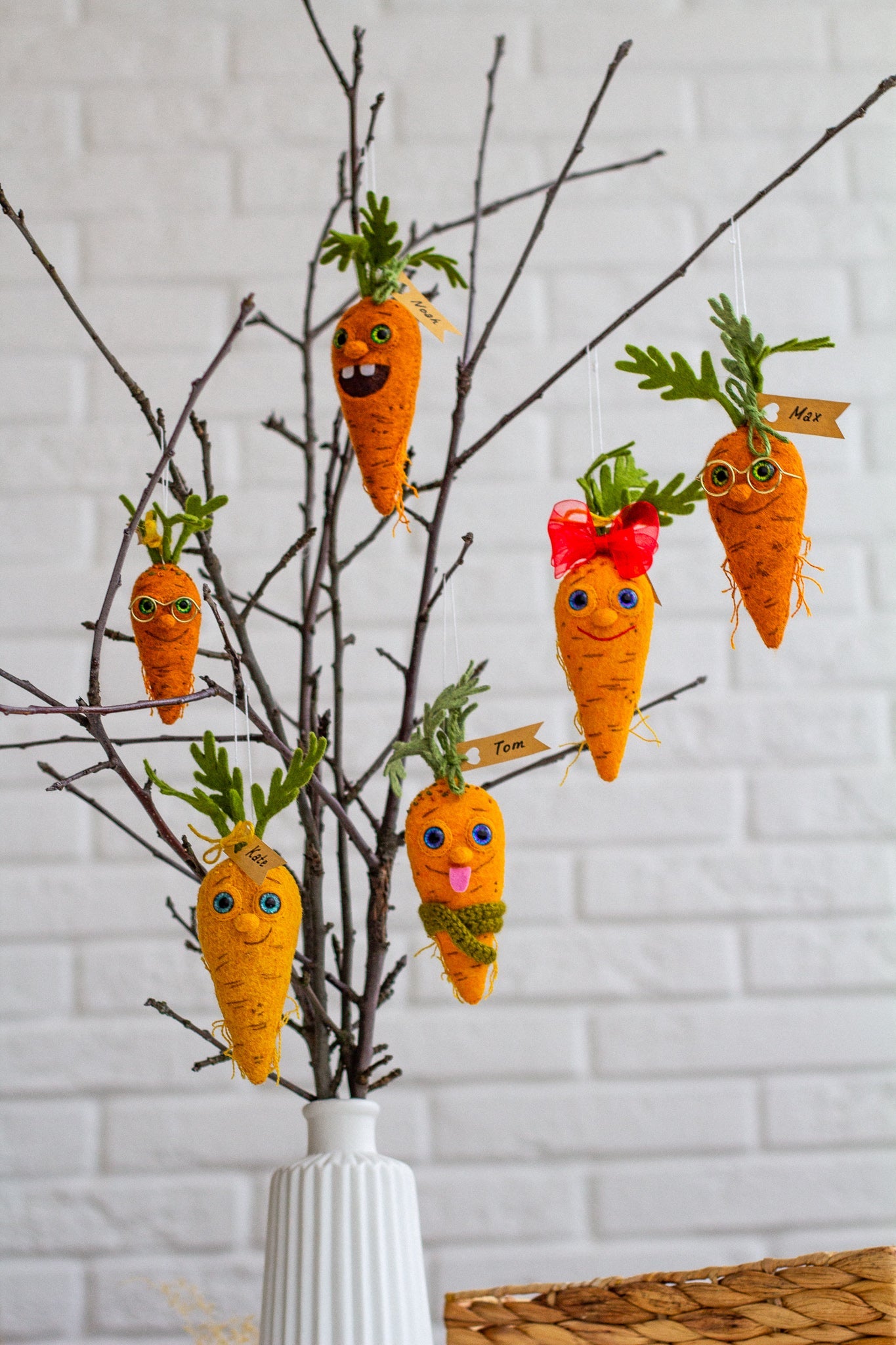 Felt Carrot Decorations – Handmade Felt Easter Accents - WoollyFox