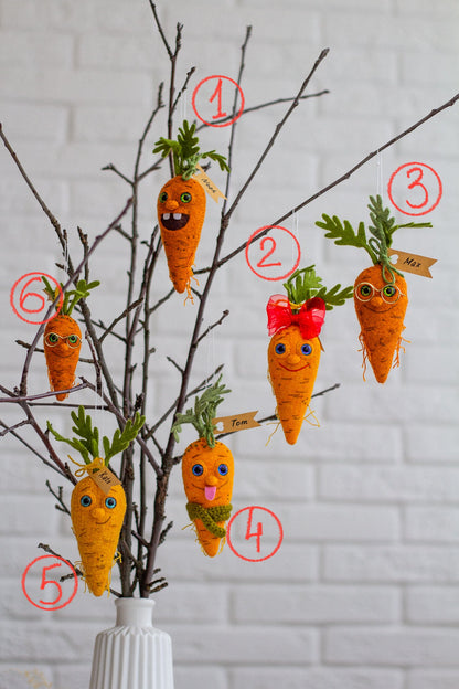 Felt Carrot Decorations – Handmade Felt Easter Accents - WoollyFox
