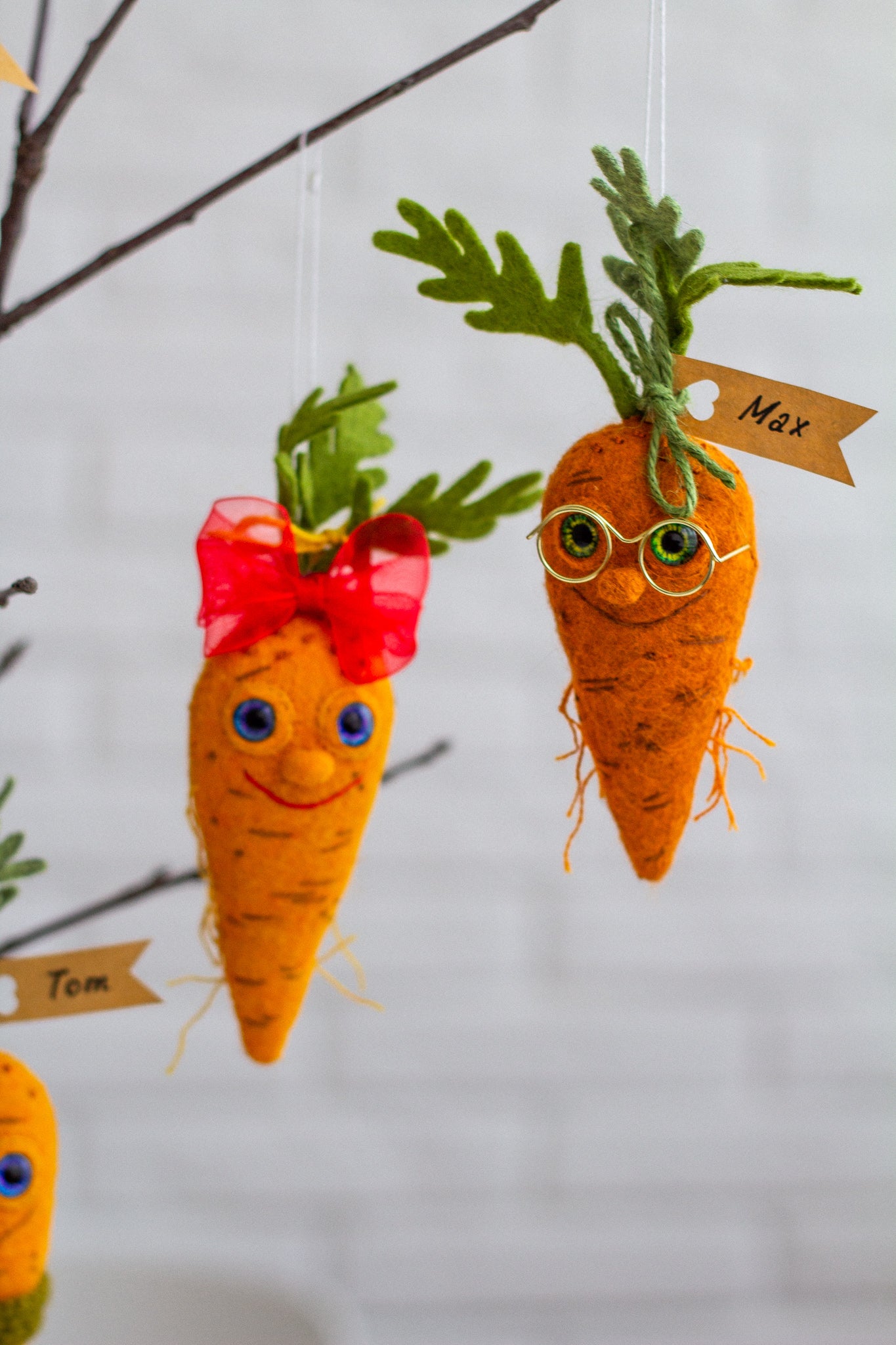 Felt Carrot Decorations – Handmade Felt Easter Accents - WoollyFox