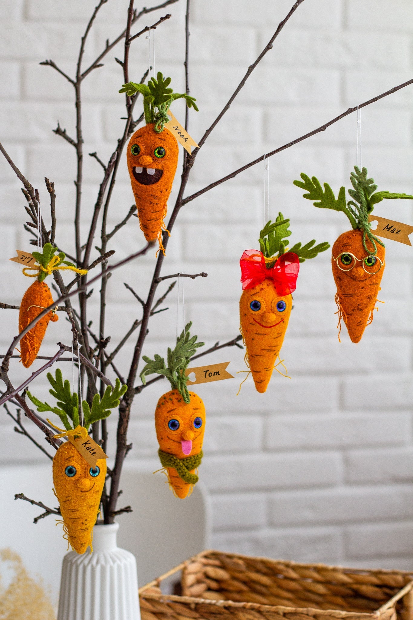 Felt Carrot Decorations – Handmade Felt Easter Accents - WoollyFox