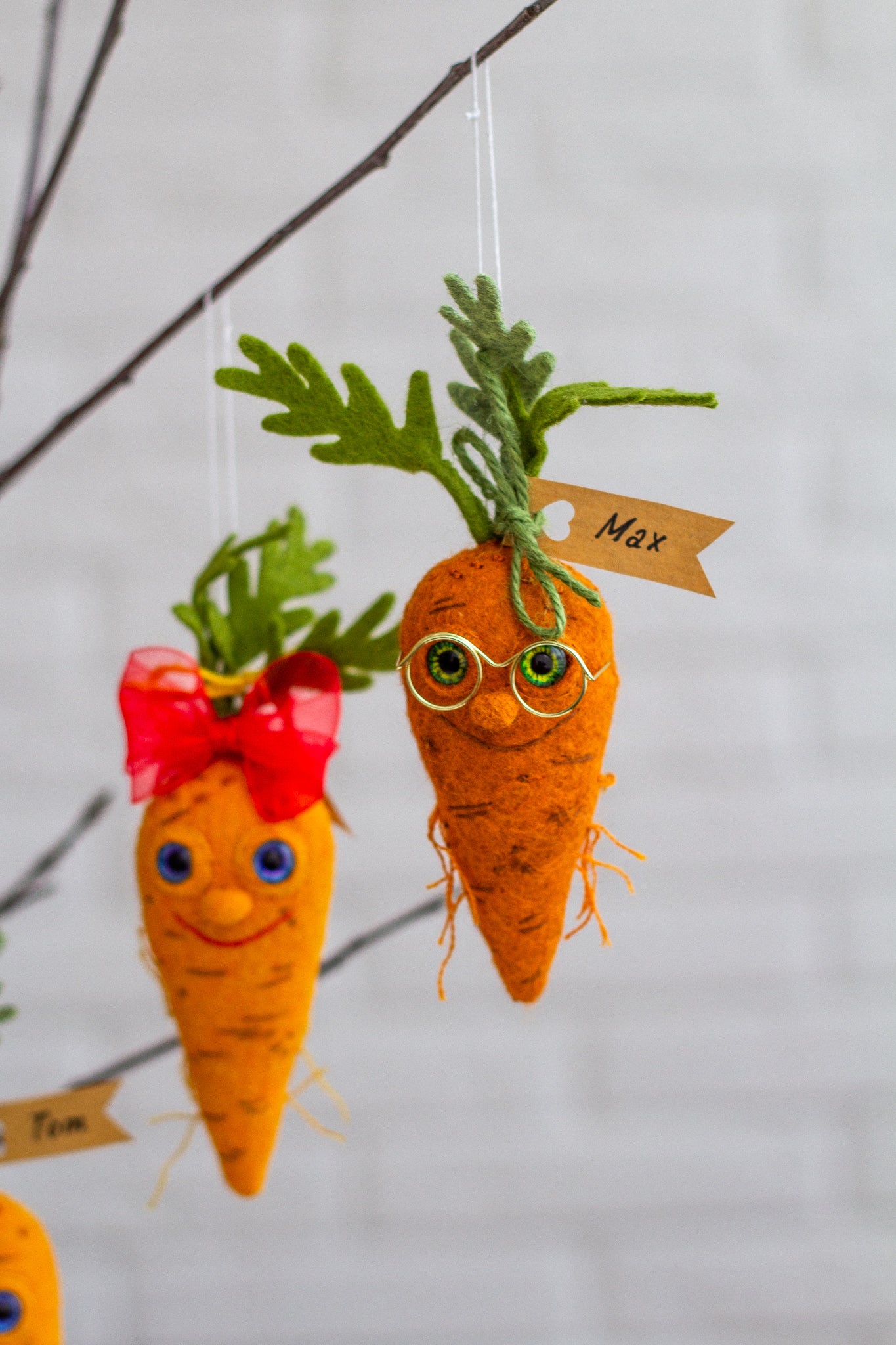 Felt Carrot Decorations – Handmade Felt Easter Accents - WoollyFox