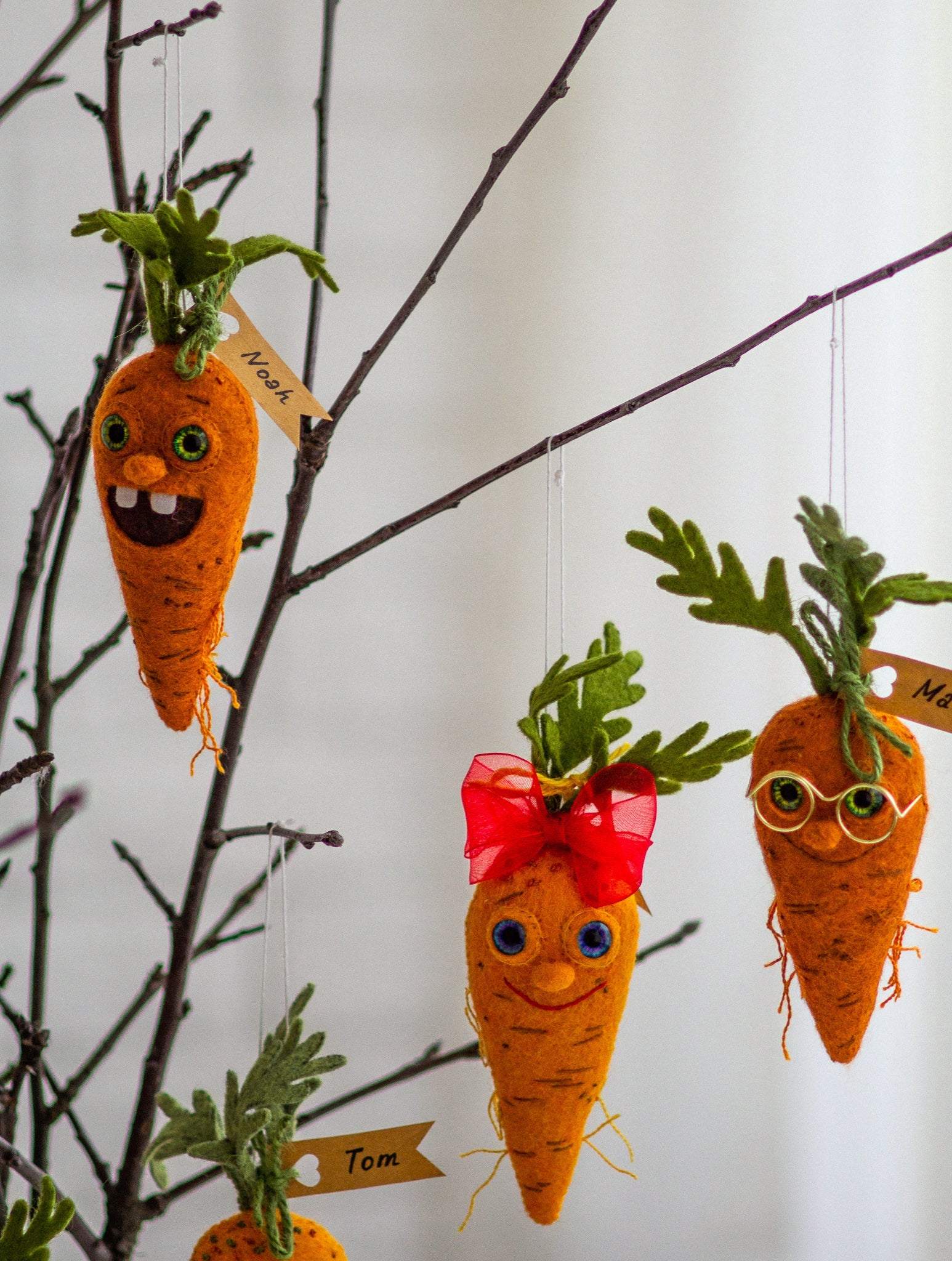 Felt Carrot Decorations – Handmade Felt Easter Accents - WoollyFox