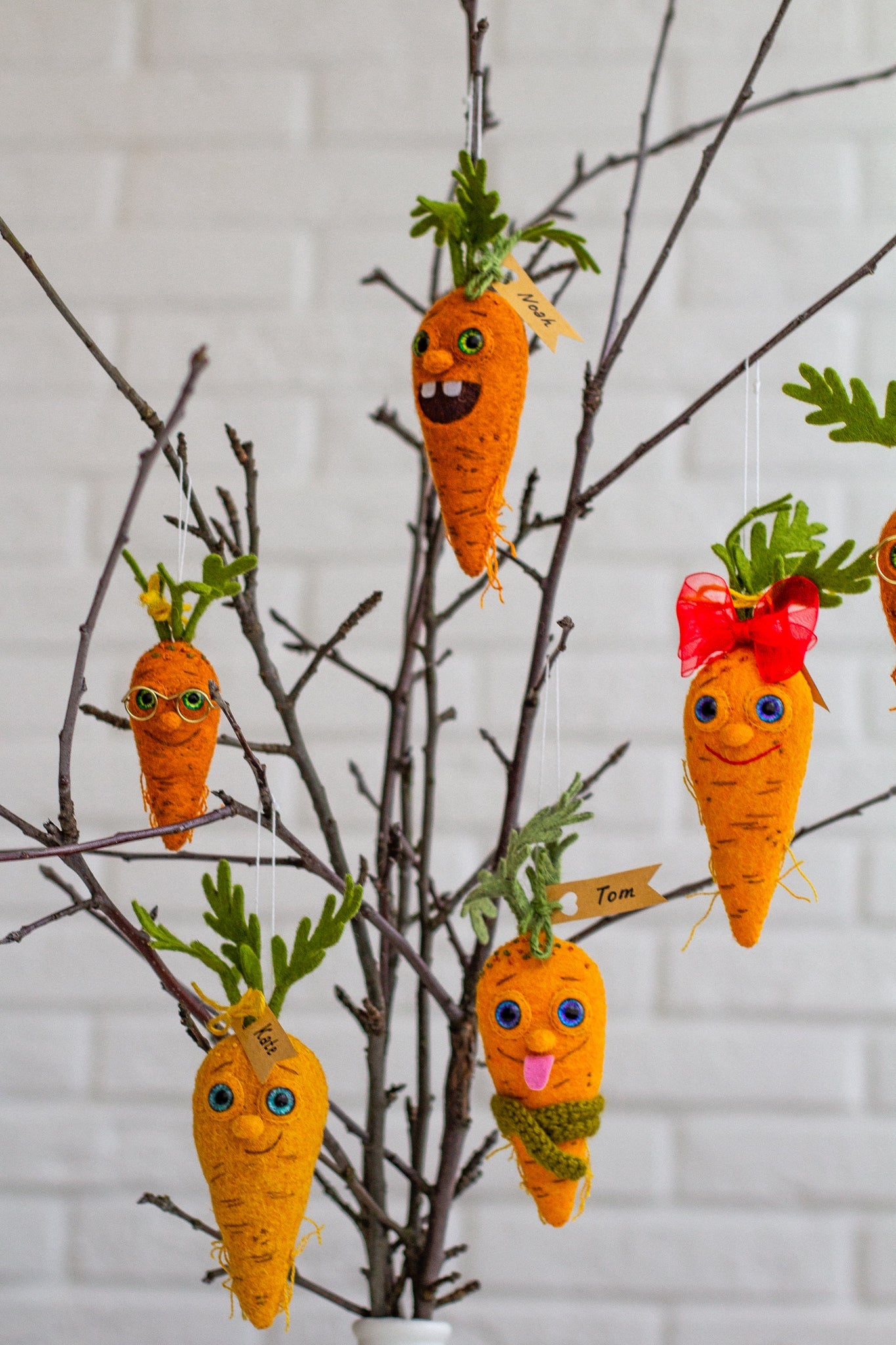 Felt Carrot Decorations – Handmade Felt Easter Accents - WoollyFox