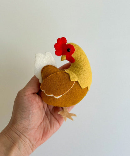 Felt Chicken Ornament - WoollyFox