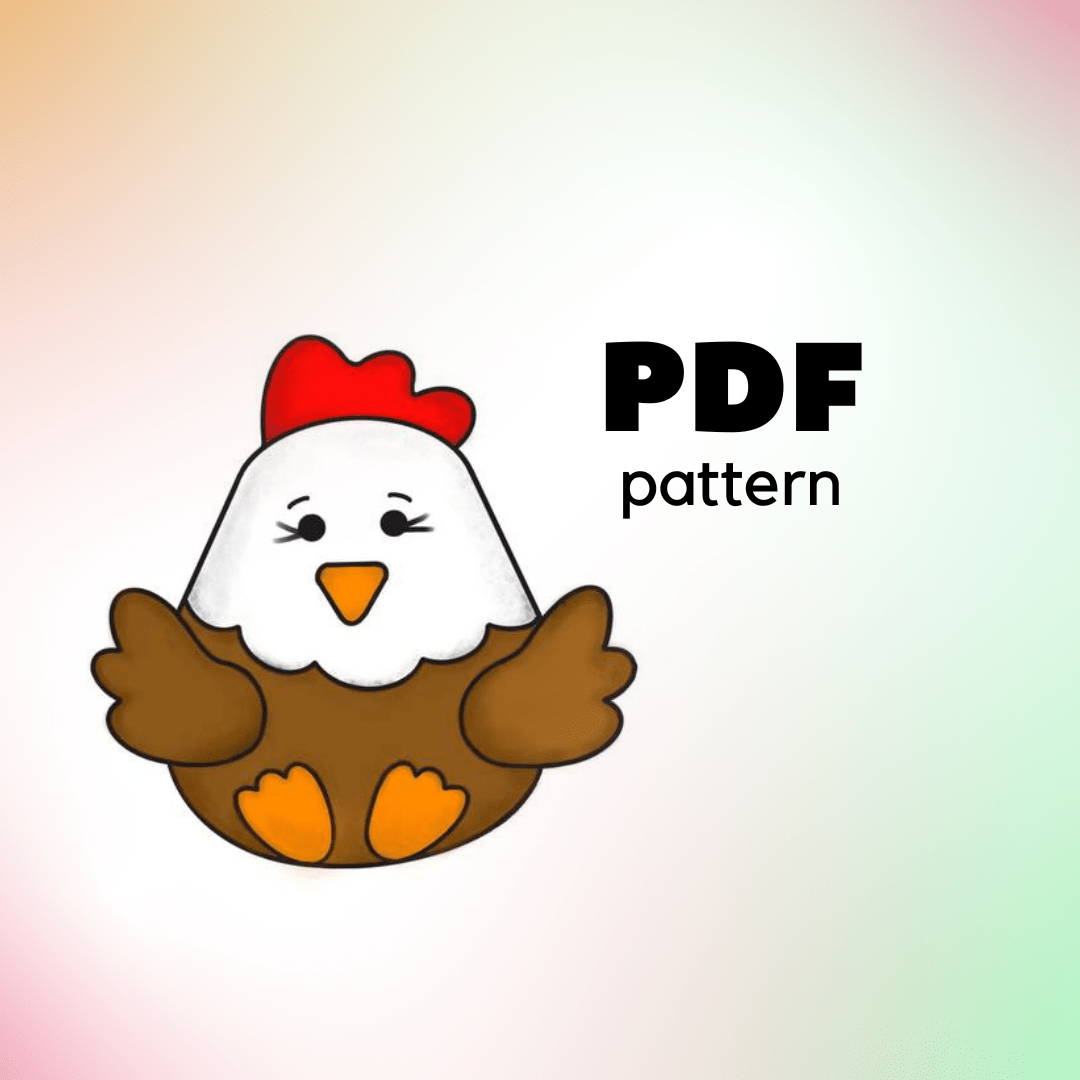 Felt Chicken PDF Pattern - WoollyFox