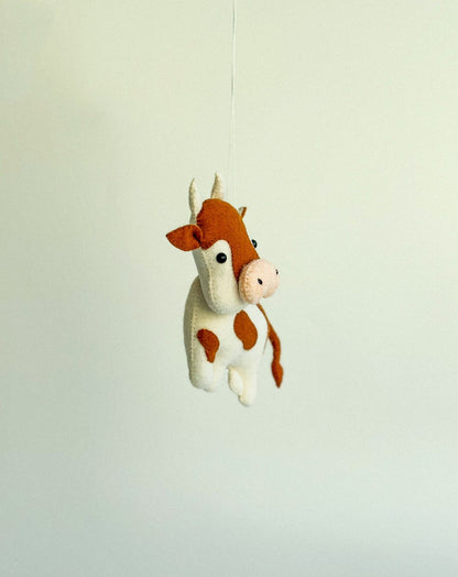 Felt Cow Ornament - WoollyFox