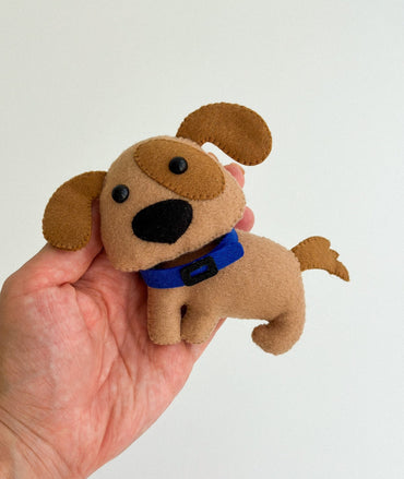 Felt Dog Ornament – Handmade Animal Decor for Nursery or Gift - WoollyFox