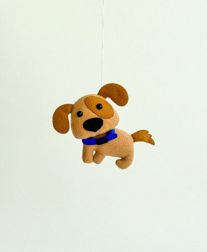 Felt Dog Ornament – Handmade Animal Decor for Nursery or Gift - WoollyFox