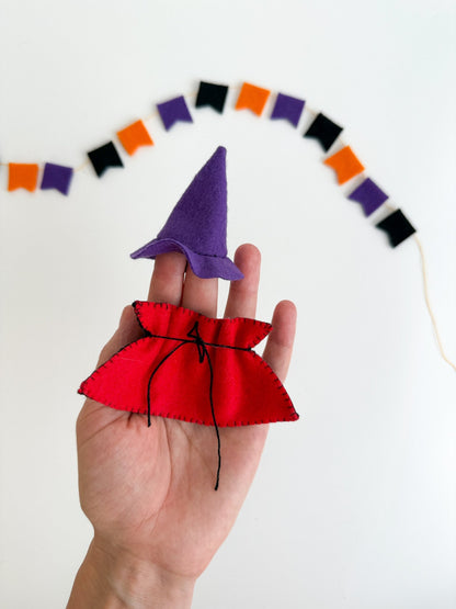 Felt Dress - Up Ghost Toy – Montessori Halloween Playset - WoollyFox