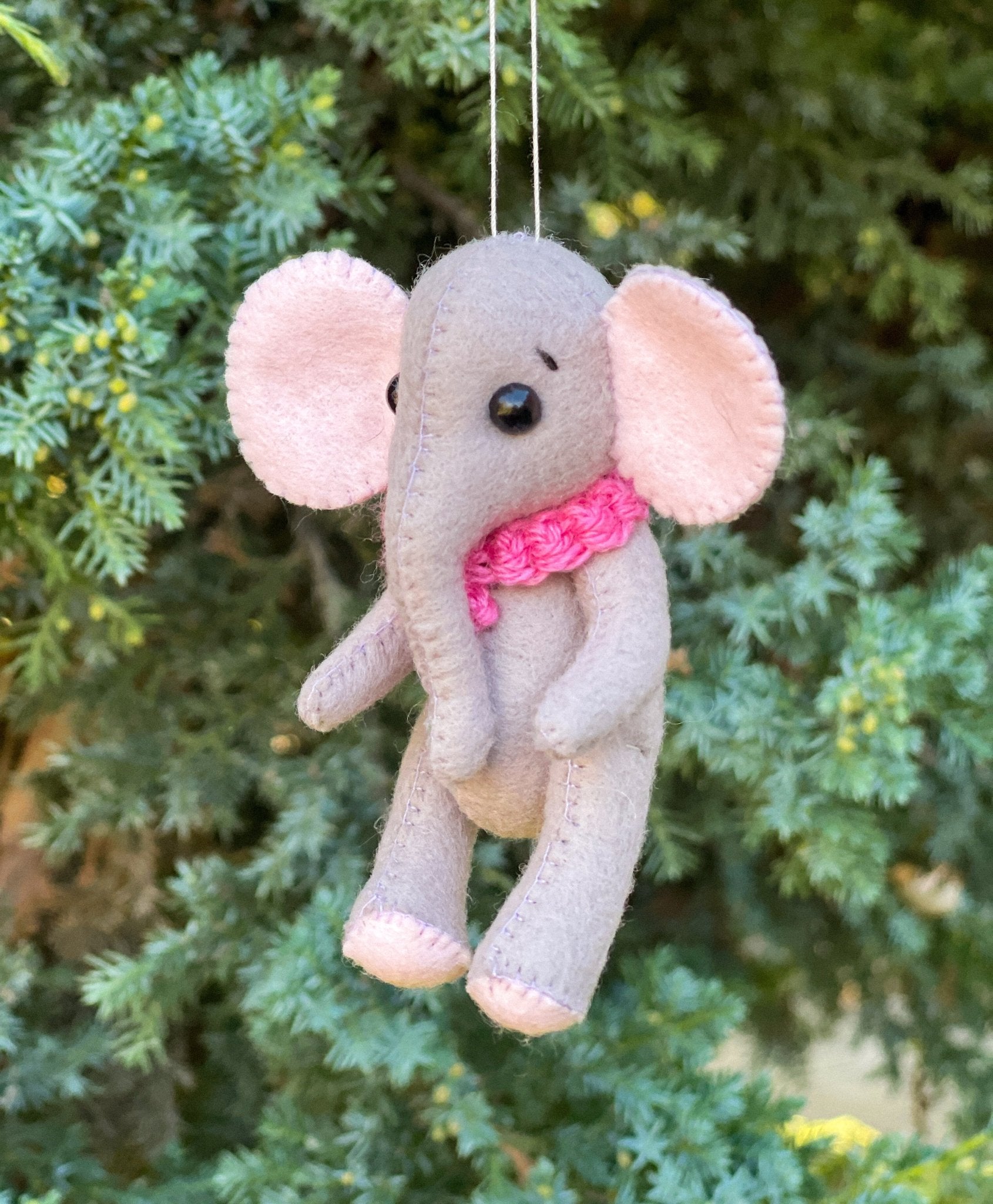 Felt Elephant Ornament - WoollyFox