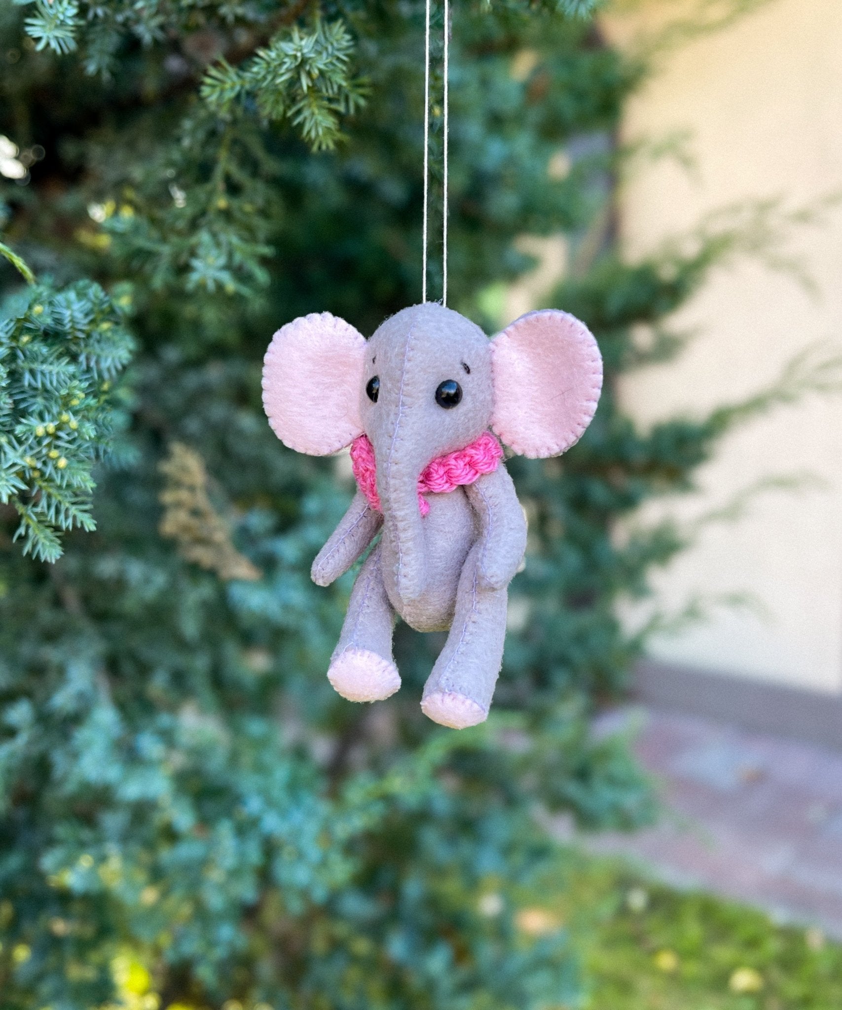Felt Elephant Ornament - WoollyFox