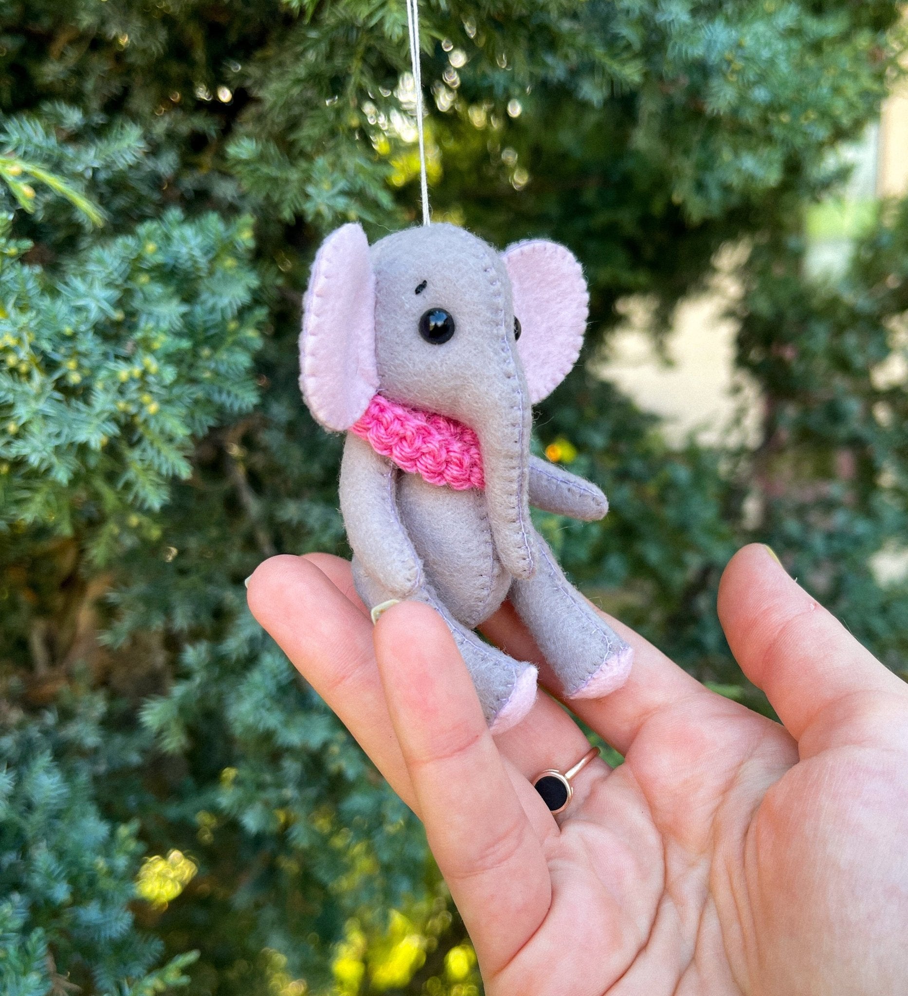 Felt Elephant Ornament - WoollyFox
