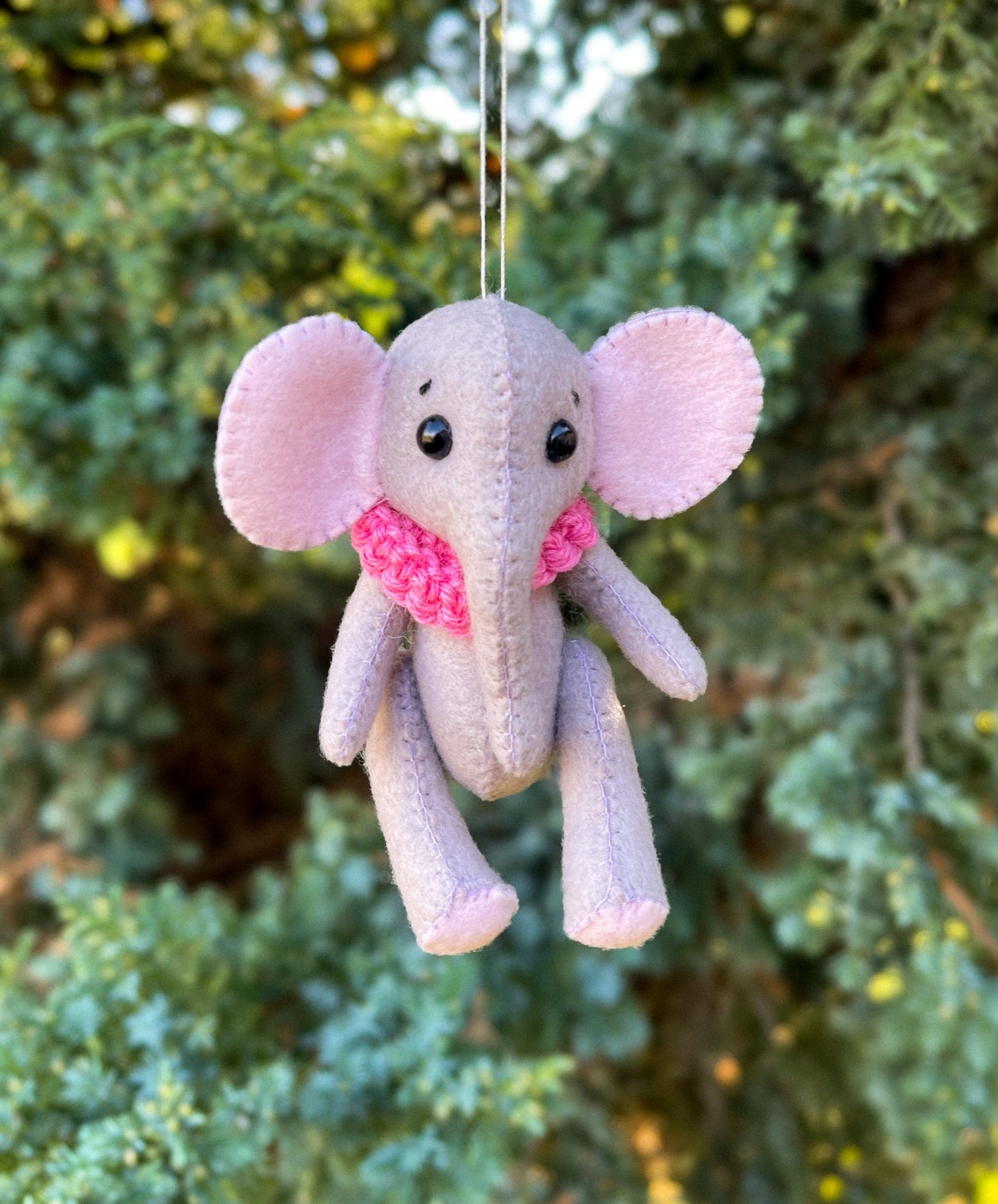 Felt Elephant Ornament - WoollyFox