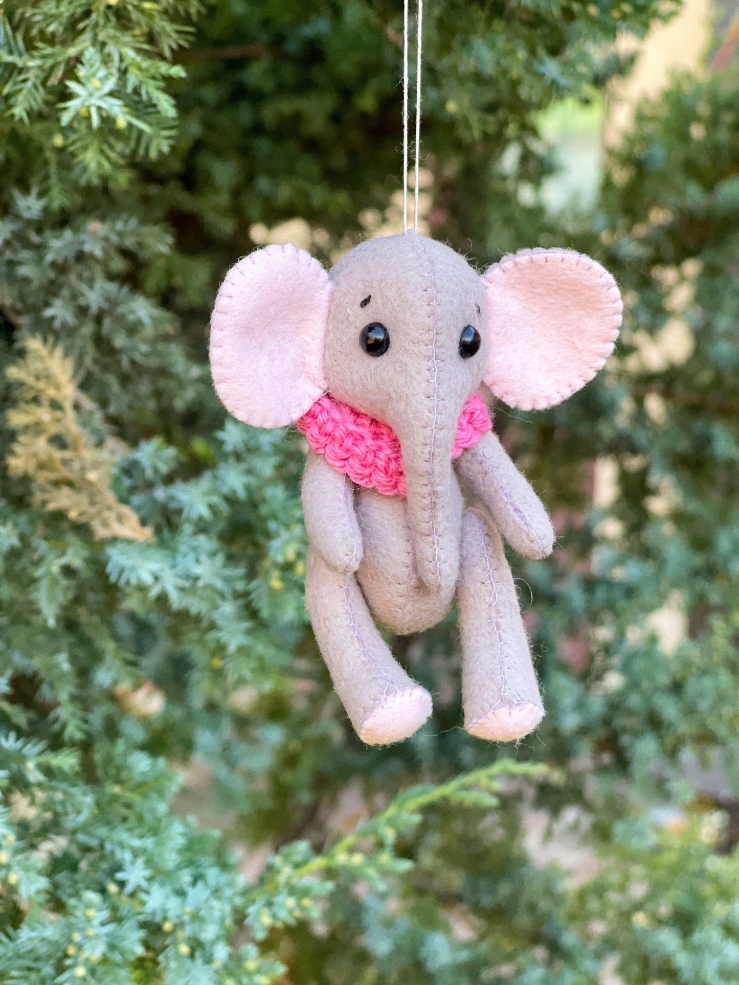 Felt Elephant Ornament - WoollyFox